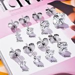 Korean Style Versatile Stainless Steel Hypoallergenic Ear Jewelry New Four-Prong Inlaid Zircon Stud Butterfly Clasp Diamond