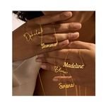 Gold Plated Fashion Fine Jewelry Stainless Steel Chain Pendant Choker Custom Personalized Name Necklaces for Women Birthday Gift