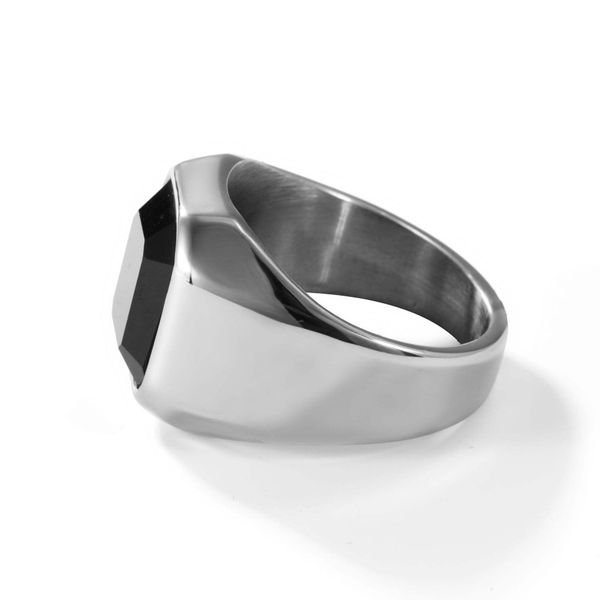 High Quality Black Stone Ring New Arrival Stainless Steel Jewelry for Men Non-Fade Hypoallergenic for Engagement or Gift