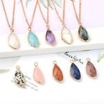 High Quality Exquisite Crystal Triangle Necklace 18k Gold Chain Hand Cut Faceted Crystal Pendant