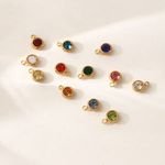 Trendy Birthday 12 Month Stainless Steel Birthstone Charm Stainless Steel Pendant Wholesale Sign Diy Charms for Jewelry Making