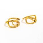 Fenny 18K Gold Plated Designer Fashion Artistic Hollow Curved Line Ring for Women Jewelry Stainless Steel Wholesale Jewelry