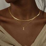 Bijoux Wholesale Custom Name Necklace Letter Alphabet Pendant Gold Double-layer Snake Chain Necklace Jewelry for Women