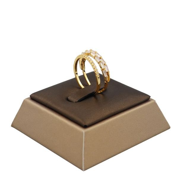 Fashion Costume Jewelry for Women Rings Cuff Style Zircon Plated 18k Gold Ring Women Jewelry