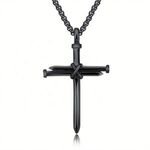 Rose Gold Silver Plated Custom Box Chain Men's Pendant Necklace Trendy Cross Design for Weddings Parties Alloy Great Gift Idea