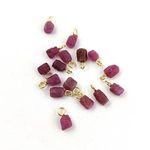Raw Ruby Silver Gold Vermeil Pendant - July Birthstone