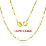 Wholesale Fine Jewelry AU750 Yellow Rose 18K Real Pure Solid Gold Customized Thin O Chain 18K Pure Gold Necklace