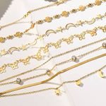 Gold Anklets For Women 2024 Stainless Steel Star Moon Barefoot Anklets Accessory Butterfly Wholesale