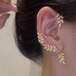 Fashion Shiny Ear Clip Ear Cuff for Women Silver Color Metal No Piercing Cartilage Earrings Wedding Jewelry