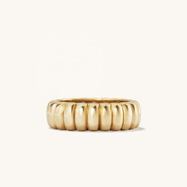 YINJU Minimalist 14k Gold 18k Gold Plating Vermeil Chunky Dome Candy Ring Fine Jewelry 925 Sterling Silver