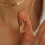 Jewelry Manufacturer Necklace Stainless Steel Customized Word Message Letter Engraved Gold Plated Pendant Necklace Women Jewelry