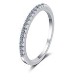 Classic Platinum-Plated Elegant Sterling Silver 925 Eternity Rings for Women