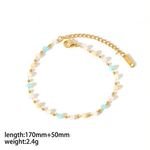 European American Hot Selling Popular Natural Stone Bracelet High- Quality Hand Polishing 18K Gold Plated Adjustable Bracelet