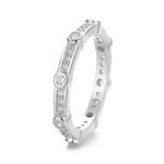 Trendy Women's 925 Sterling Silver Wedding Band Zircon Baguette Platinum Fine Jewelry For Engagement Anniversary Gift Shiny