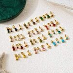 4pcs/set Birthstone Charms | Stainless Steel PVD Gold Plated Monthly Birthstone Pendants | Durable, Waterproof & Hypoallergenic