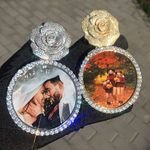 New Design Ins Hot Iced Out Memory Photo Pendant Necklace Custom Photo Rose Shaped Charms Pendant for Gift