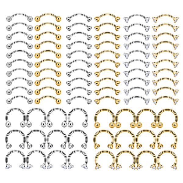 ASTM F136 Titanium Piercing Horseshoe Eyebrow Ring Hoop 16G Ear Tragus Cartilage Helix Conch Earrings Body Piercing Jewelry
