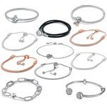 New 925 Sterling Silver Design Charm Bracelets Clasp Heart Beads Friendship Bangles Gifts Snake Chain Bracelets Adjustable