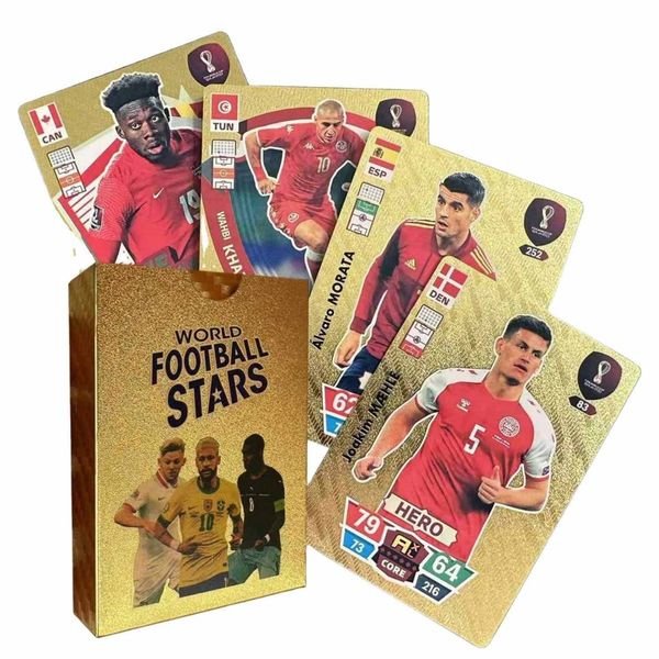 Football Ballsuperstar Gold Cards Star Limited Signature Collection Soccer Card Children Fans Gift Drop Shipping Wholesale