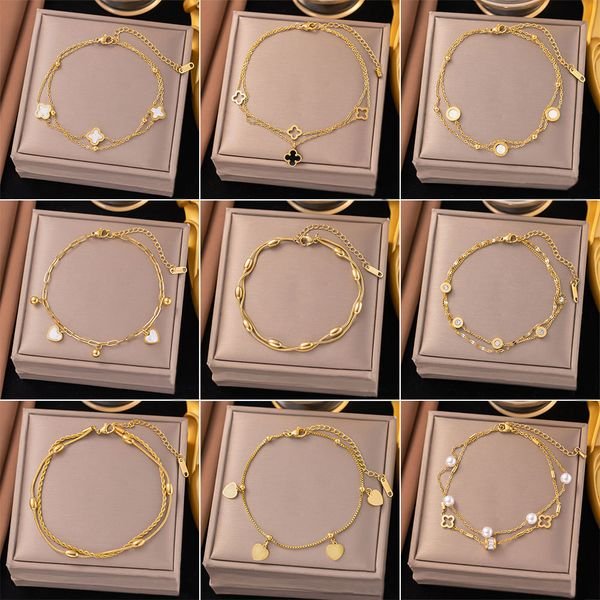 New Dream Fashion Jewelry Anklet Waterproof Material Stainless Steel 18K Gold Color Plating Pendant Anklet For Women