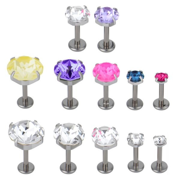 F136 Titanium Body Piercing Jewelry for Children 1.2mm Coarse 5.4mm Drill Internal Thread Lip Nail Ear Tragus Stud Weddings