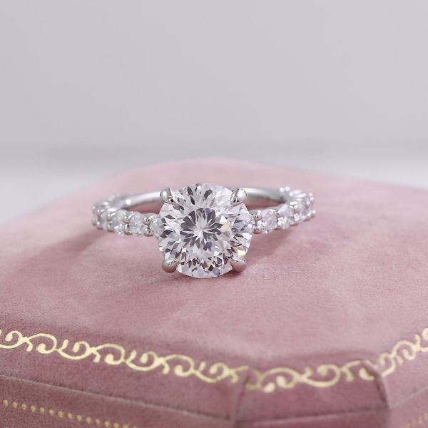 Fine Jewelry PT950 with 3CT VVS White Lab Grown Diamond Engagement Ring Half-turn Platinum Jewelry for Women