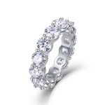 D Color Promise Eternity Band Full Moissanite Ring 925 Sterling Sliver White Gold Plated 6.5CT Moissanite Rings Fine Jewelry