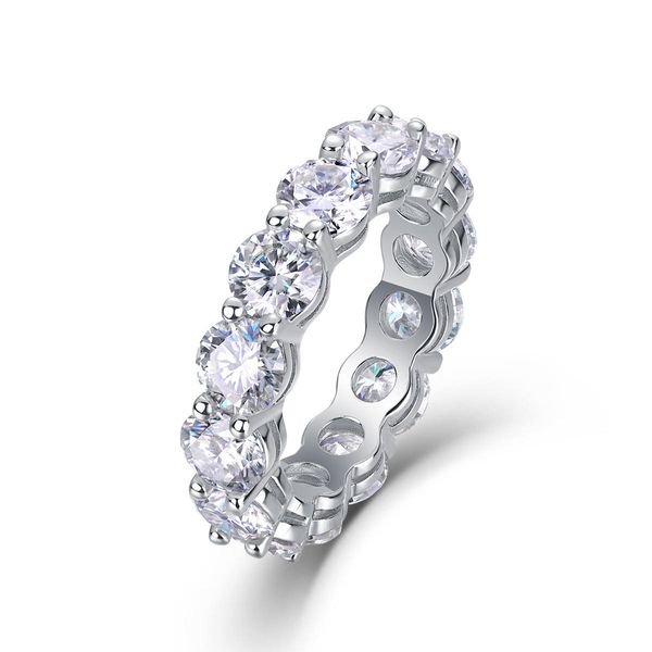 D Color Promise Eternity Band Full Moissanite Ring 925 Sterling Sliver White Gold Plated 6.5CT Moissanite Rings Fine Jewelry