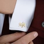 Pvd Gold Plated Personalized Name Cufflinks ,Custom Stainless Steel Fashionable Initial Cufflinks Gift for Men