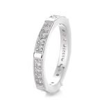 Elegant Dainty 925 Sterling Silver Band Ring Cubic Zircon Diamond Wedding Promise Rings for Women Rhodium Engagement Gift Party