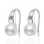 European American Popular S925 Sterling Silver Moissanite Earrings Versatile Natural Freshwater Pearl Fresh Wholesale Supply