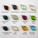 Gold Plated 12 Months Birthstone Charms Pear Shape 10x14MM Jewelry Findings Handmade Bezel Gemstone Charms Jewelry Accessories