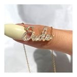 Custom Crystal Personalized Name Necklace Stainless Steel Full Cubic Zirconia Name Pendant Necklace for Women