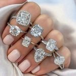 Custom Brand 925 Sterling Silver Adjustable Couples Ring Gold Plating Featuring Moissanite Diamond Freshwater Pearl Zircon