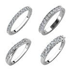 GRA Certified Moissanite Jewelry Nickel Free 925 Sterling Silver Stackable Half Eternity Ring Band For Women Destiny Jewellery