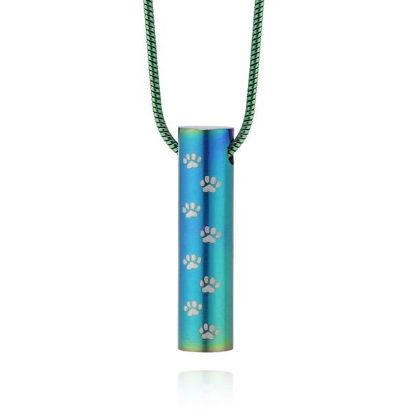 New Stainless Steel Pet Ashes Pendant Titanium Square Custom Engraving Plate Cat Dog Memorial Necklace Pet Caskets Urns Jewelry