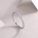 New Customized Solid Gold Jewelry 10K 14K 18K Gold Ring Brilliant 925 Silver Moissanite Eternity Band Ring Weddings Parties