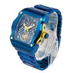 30M Waterproof Luminous Luxury Mechanical Watches Blue Stainless Steel Wrist Men Watches Hollowed Out Design Watch Oem
