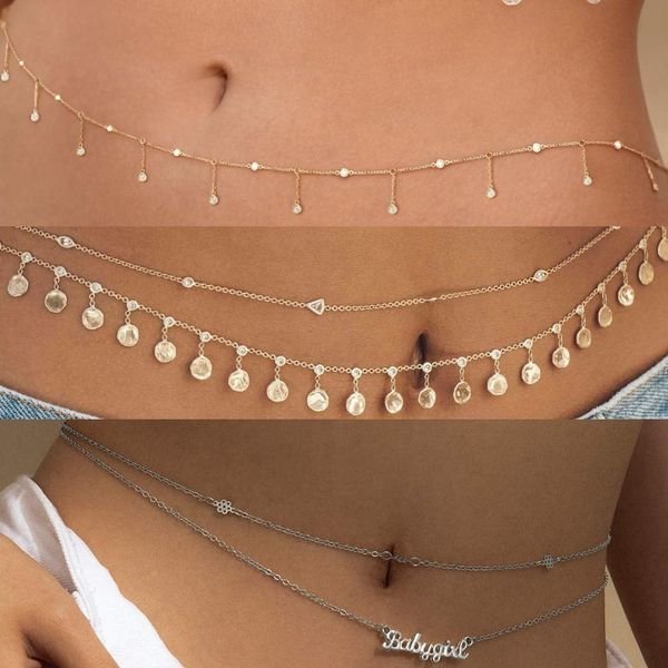 Gaby Surgical Stainless Steel Belly Body Chains Waist Chain Customize Waterproof Belly Chain Jewelry Wholesale Body Jewelry