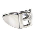 Genuine S925 Sterling Silver Letter Ring Retro Initials Adjustable Jewelry for Men and Women for Engagement or Gift