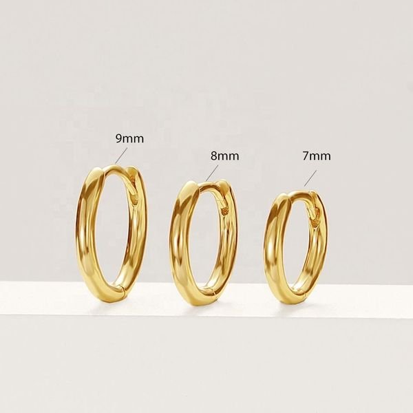 Nagosa New Arrival 925 Sterling Silver Factory Wholesale 18k Gold Vermeil Classic Hoop Earrings for Women & Girls
