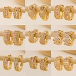 New Fashion 18k Brass Zircon Hoop Earrings Earrings Jewelry Women