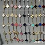 18K Double-Sided Rose Gold Natural Red Agate CNC Four-Leaf Clover Five-Flower Bracelet Clavicle Chain Laser Fashion Charm For