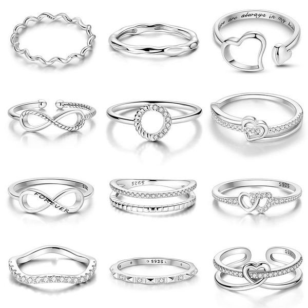 MULA 925 Sterling Silver Classic Style Ring Fine Jewelry with Unique Design for Wedding Engagement Anniversary or Party