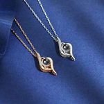 SHKL Wholesale Jewelry Necklace 925 Sterling Silver Pendent Birthstone Love You Picture Photo Inside Projection for Women Chain