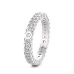 Women's S925 Pure Silver Platinum Ring Set Paris Fashion Goddess Design For Wedding Engagement Anniversary Or Gift