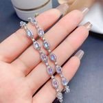 Natural Birthstone Moonstone S925 Luxury Tennis Bracelets 3*5mm Oval Cut Gemstone Jewelry for Women