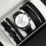 New Men's Watch Casual Fashion Foreign Trade Bracelet Set Wholesale Trend Sports Men's Belt Watch Business Watch