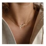 eManco Customized Stainless Steel Women's Name Necklace Personalized Pendant Nameplate Choker Gold Plating Link Trendy Gift
