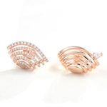 Graceful Ear Cuff Lab-grown Diamonds Earring Studs Pave Diamond Cuff Earrings Lab Made Diamond Jewelry Unusual Wave Earrings